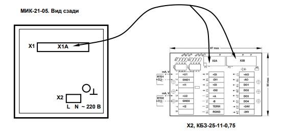 Подключение клеммно-блочного соединителя КБЗ-25-11-0,75 к регулятору МИК-21-05