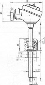 Рис.1. Схема термопреобразователя сопротивления ТСП/М-8043Р