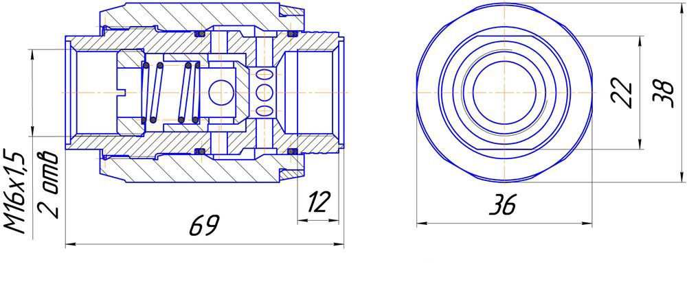 Схема габаритных размеров ДЛК 8,3-2М