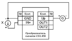 Рис.1. Схема подключения модуля CSG.859.4213.2431REL.11